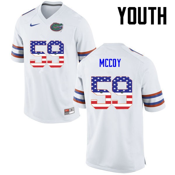 Florida Gators Youth #59 T.J. McCoy College Football Jersey USA Flag Fashion White